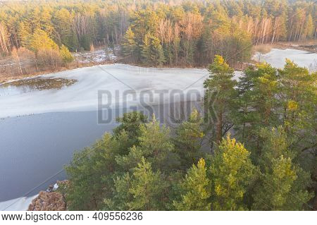 The Lagoon, An Artificial Water Reservoir Near The Village Of Klikow In Western Poland. It Was Creat