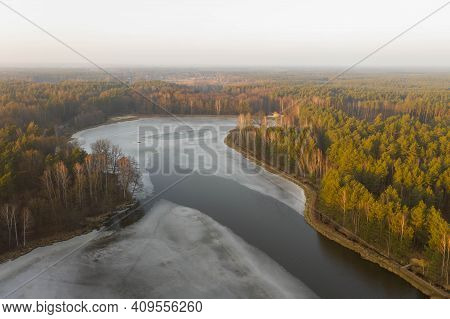 The Lagoon, An Artificial Water Reservoir Near The Village Of Klikow In Western Poland. It Was Creat