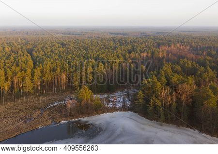 The Lagoon, An Artificial Water Reservoir Near The Village Of Klikow In Western Poland. It Was Creat