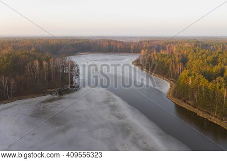 The Lagoon, An Artificial Water Reservoir Near The Village Of Klikow In Western Poland. It Was Creat