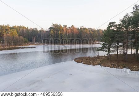 The Lagoon, An Artificial Water Reservoir Near The Village Of Klikow In Western Poland. It Was Creat