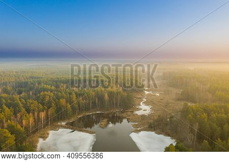 The Lagoon, An Artificial Water Reservoir Near The Village Of Klikow In Western Poland. It Was Creat