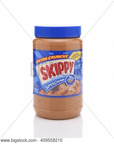 IRVINE, CALIFORNIA - JULY 10, 2017: Skippy SuperChunk Peanut Butter. Skippy was first used as a trademark for peanut butter by the Rosefield Packing Co., of Alameda, California in 1933.