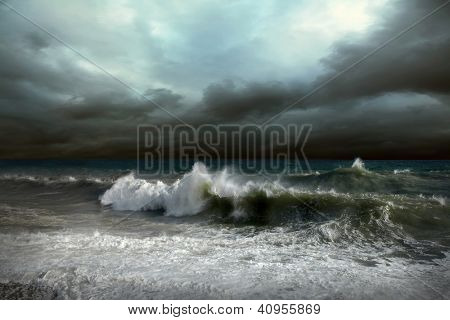 Blick auf Sturm seelandschaft