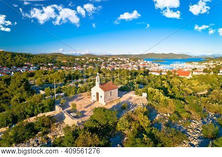 Chapel On The Hill Above Jezera, Murter Island Archipelago, Dalmatia Region Of Croatia