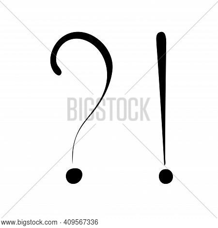 Punctuation Signs Question Vector Ink Line Vector
