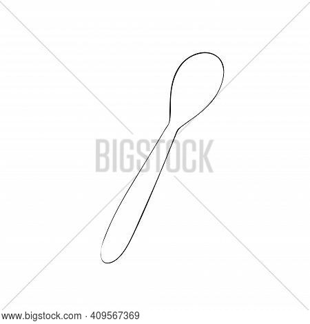 Spoon Teaspoon Icon Vector Line Eps Picture