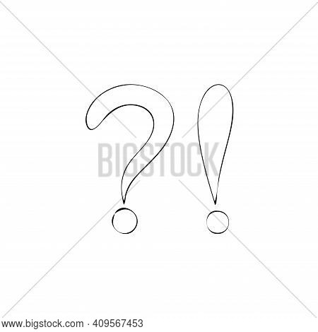 Punctuation Signs Question Vector Ink Line Vector