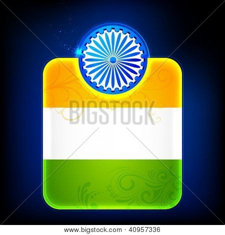 Abbildung der glänzenden indischen Flagge-Vorlage mit Ashoka Chakra