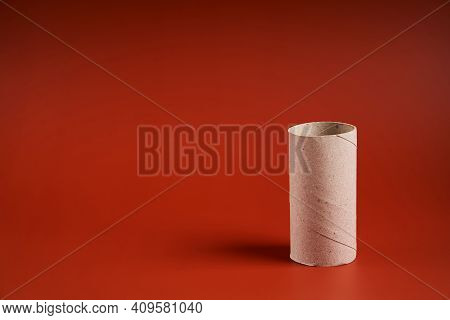 An Empty Cardboard Toilet Paper Tube. A