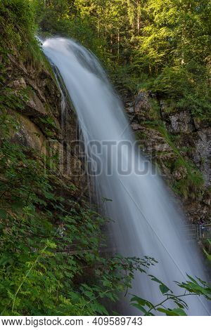 Giessbach, Switzerland - August 15, 2019 - Giessbach Waterfall