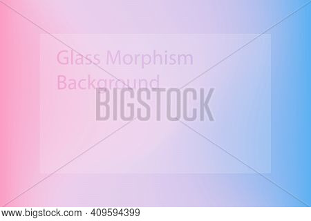 Abstract Gradient Background. Transparent Frame In Glass Morphism Style