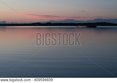 Calm Evening Over The Lake Of Lough Owell.