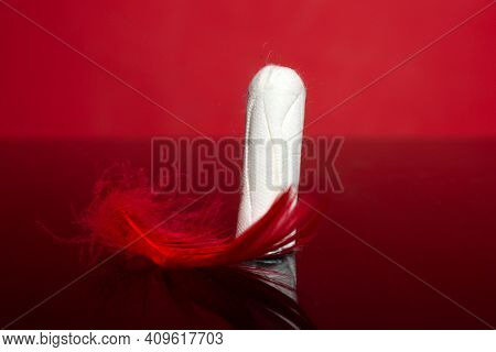 Medical Tampon. Blood Period. Menstruation Cycle Cotton Tampons