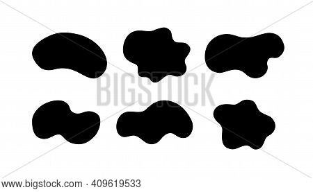 Fluid Liquid Random Organic Shapes Vector Isolated On White Background