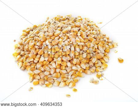 Dried Corn In Front Of White Background