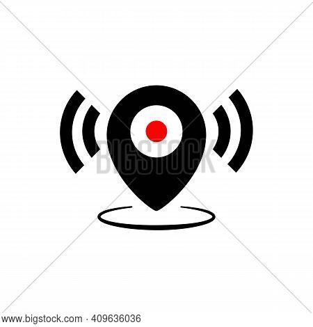 Map Pointer. Location Icon. Map Pointer Notification Icon. Simple Looking For Signal. Vector Eps 10.