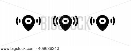 Set Of Map Pointers. Location Icons. Map Pointer Notification Icon. Simple Looking For Signal. Vecto