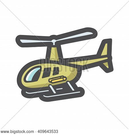 Military Helicopter Air Force Vector Icon Cartoon Illustration.