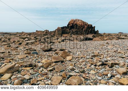 Rock Formation Against Sky In Sillon De Talbert Area
