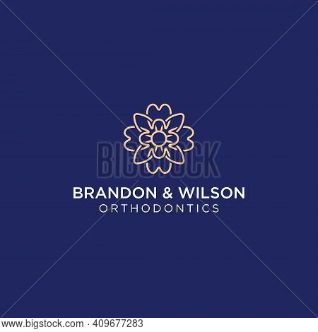 Dental Clinic Dental Logo Abstract Design Vector Template Linear Style Design. Dentist Stomatology D
