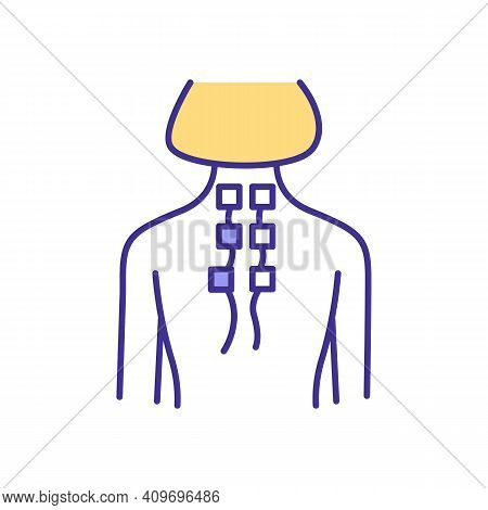Spine Curvature Rgb Color Icon. Spinal Deformity. Shoulder Blade Injury. Scoliosis And Kyphosis. Hum