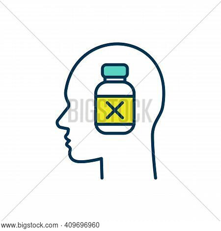 Medication Refusal Rgb Color Icon. Dietary Restrictions. Patient Nonadherence. Drug, Antibiotic Resi