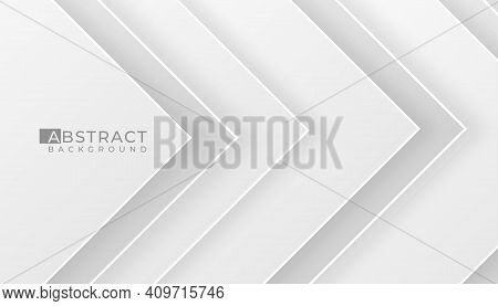 Abstract Background 3d With White Grey Smooth Colour Gradient, Shape With Shadow Isolated White Back