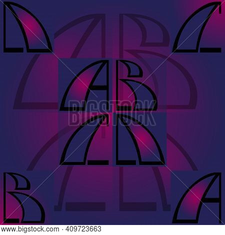 Composition Of Letters Abcd Colored Seamless Pattern.