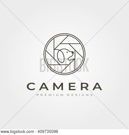 Camera Lens Pet Photography Logo Vector Icon Symbol Illustration Design