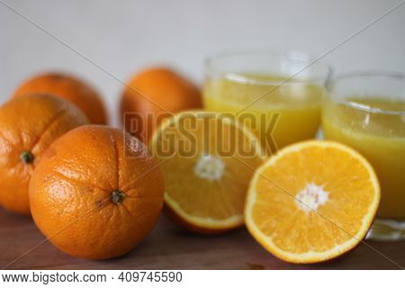 Glass Of Kinnow Juice. It Is Juicier Than Orange And Has More Sour Taste