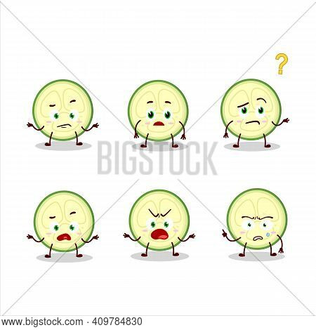 Cartoon Character Of Slice Of Zucchini With What Expression