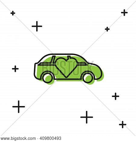 Black Luxury Limousine Car Icon Isolated On White Background. For World Premiere Celebrities And Gue