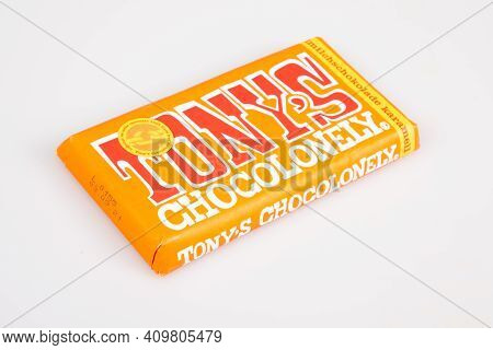 Bordeaux , Aquitaine France - 02 20 2021 : Tony's Chocolonely Bar With Brand Logo And Text Sign Tony