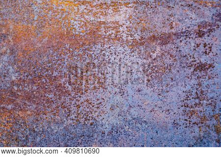 Rusty Metallic Iron And Metal Surfaces Texture Background With Corrosion.