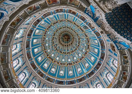 Russia, Istra, February 2021. Dome Of The Resurrection Cathedral Of The Voskresensky New-jerusalem S