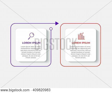 Business Infographic Design Template Vector With Icons And 2 Two Options Or Steps. Can Be Used For P
