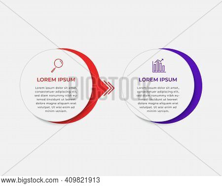 Business Infographic Design Template Vector With Icons And 2 Two Options Or Steps. Can Be Used For P