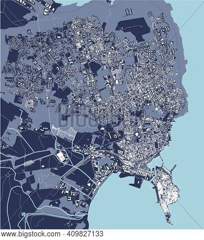Map Of The City Of Syracuse, Italy