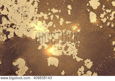 Fortuna Gold And Brown Abstract Marble Background With Sparkles