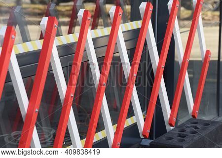 Barrier On The Road Or Road Block