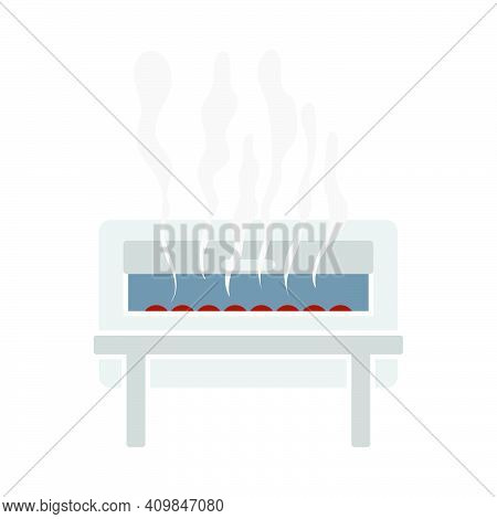 Chafing Dish Icon. Flat Color Design. Vector Illustration.