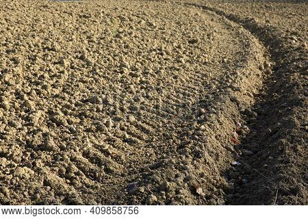 Ancona, Italy - January 1, 2019: A Typical Landscape In Marche Country, Ancona, Marche, Italy