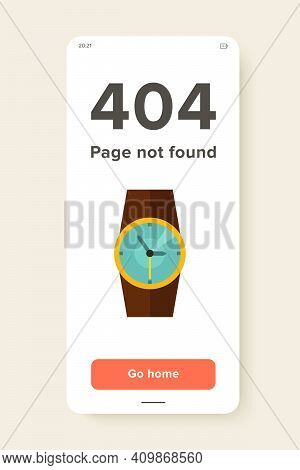Multicolored Vector Icon Of Wristwatch With Brown Wristlet