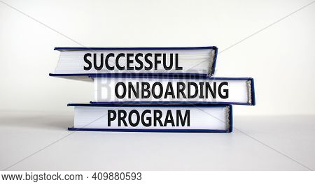 Successful Onboarding Program Symbol. Books With Words 'successful Onboarding Program' On Beautiful 