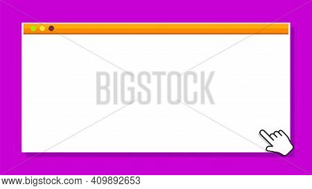 Window Form Blank On Purple For Banner Background, Template Window Frame On Purple, Copy Space, Mock