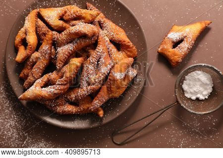 traditional bugne- fried angel wings