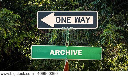 Street Sign The Direction Way To Archive