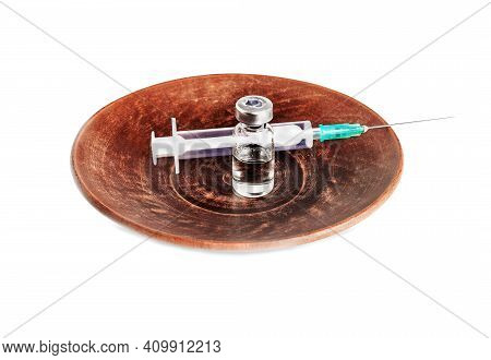 Medical Syringe For Injection With Needle And Medicine