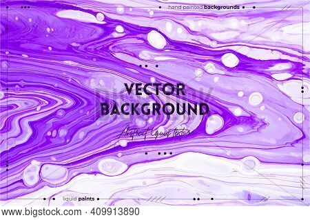 Fluid Art Texture. Abstract Background With Swirling Paint Effect. Liquid Acrylic Picture That Flows